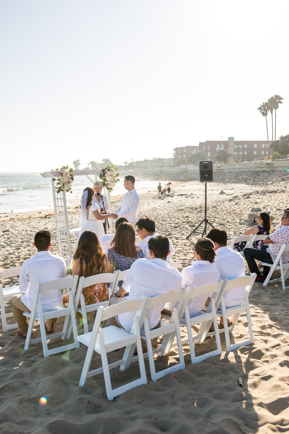 bride and groom ceremony Wedding Crowne Plaza Ventura Beach