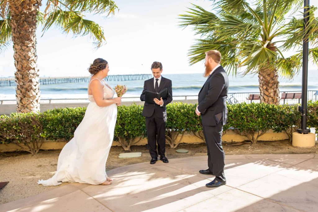 wedding ceremony at crowne plaza ventura beach
