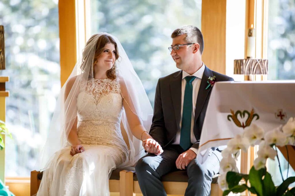 bride and groom wedding ceremony lake tahoe