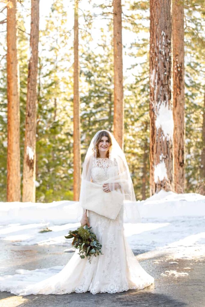 bridal portrait lake tahoe wedding