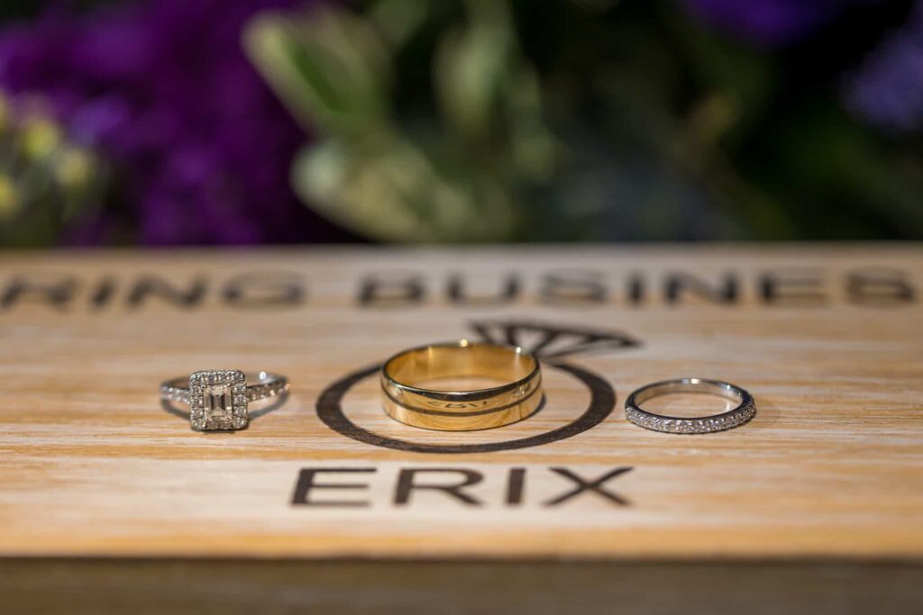 custom ring box with wedding rings
