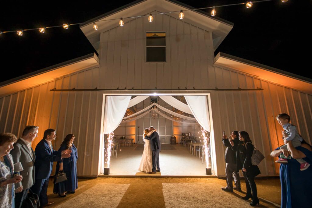 cold sparkler exit at white barn wedding in camarillo