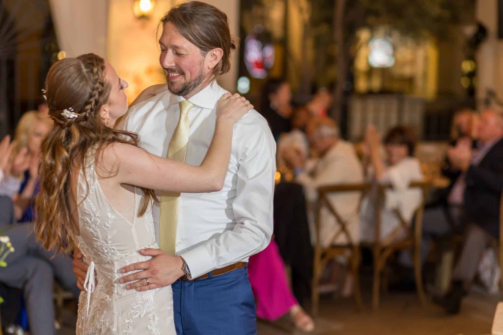 first dance at a wedding villa and vine