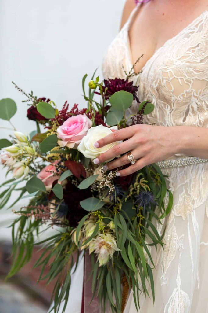 bride holding her bridal bouquet