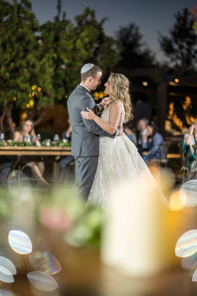 bride and grooms first wedding dance at los robles greens