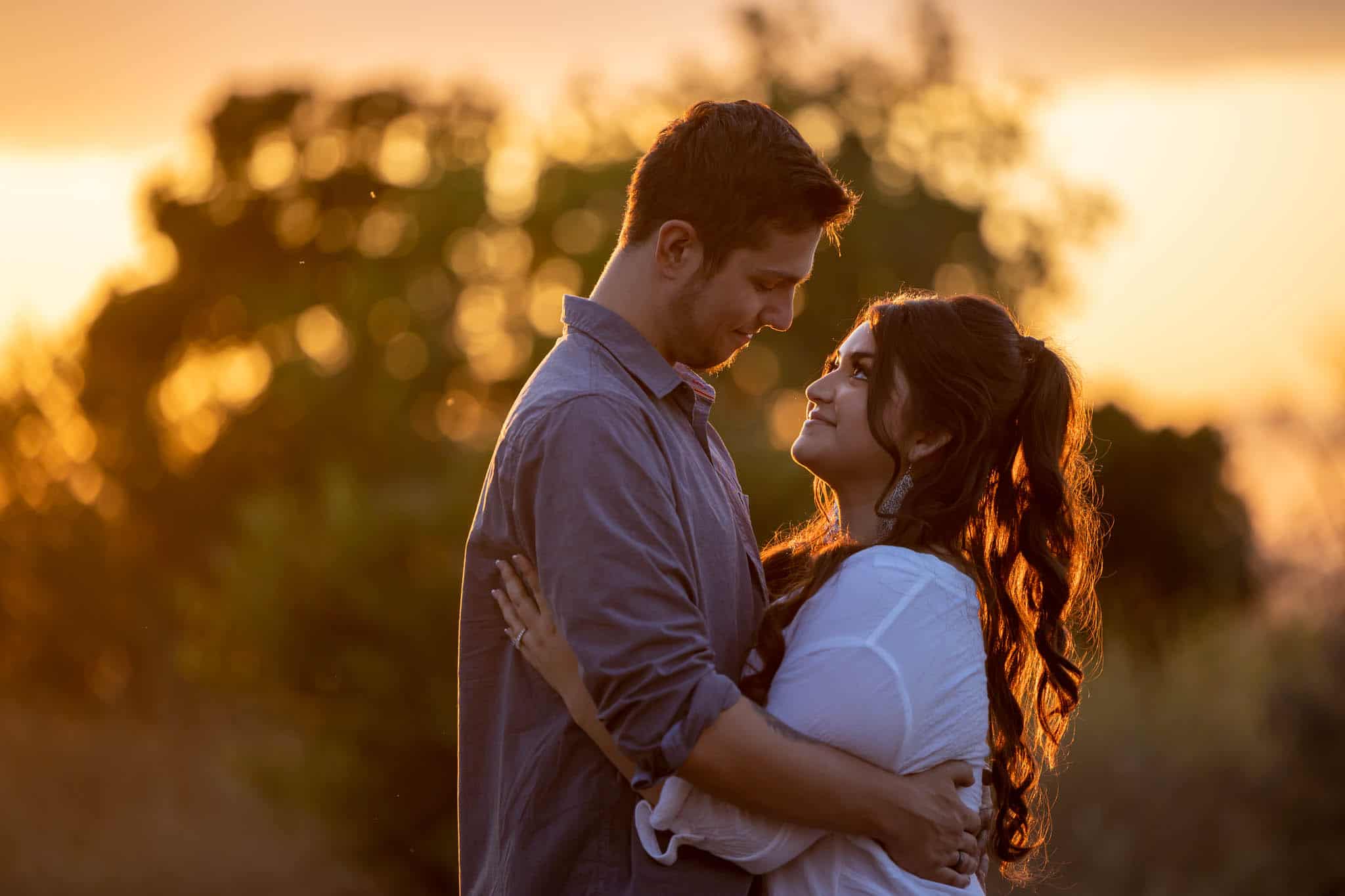 sunset engagement photos in Conejo Botanical Gardens with Thousand Oaks wedding photographer