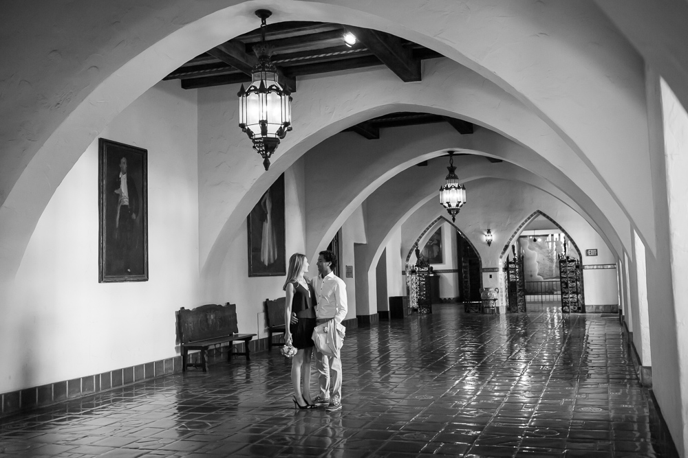 Couple inside the courthouse after they eloped with tips from Your Guide To a Perfect Santa Barbara Courthouse Wedding